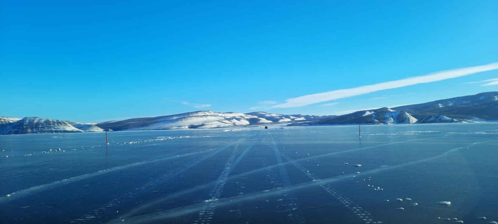 Открыта ледовая переправа в Новосёловском районе.