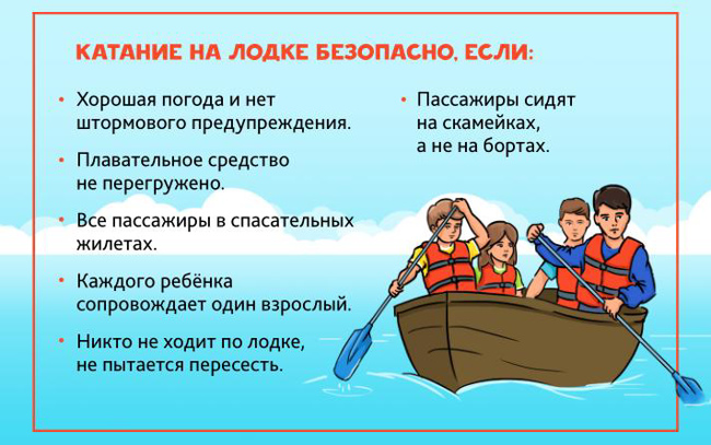 Памятка населению по соблюдению правил катания на лодке.