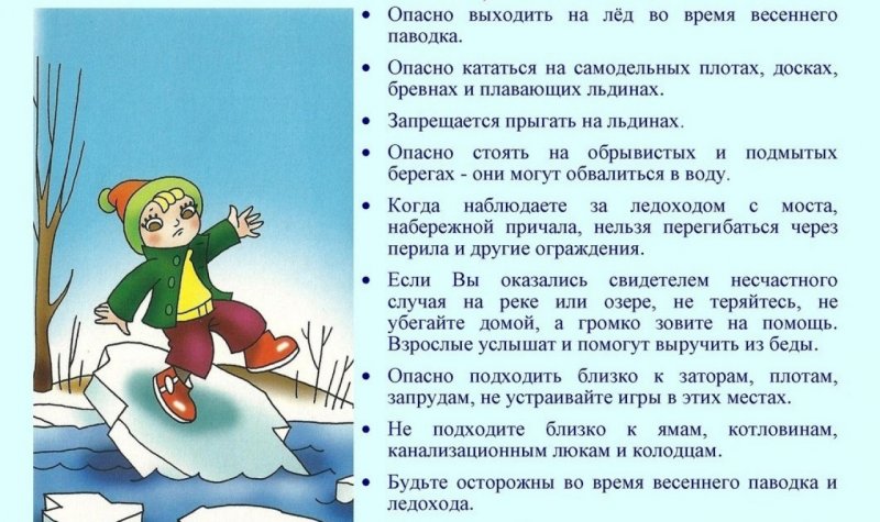 Будьте осторожны во время весеннего паводка  и ледохода.